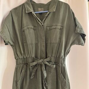 Universal Thread Olive Green Jumpsuit with Tie Waist